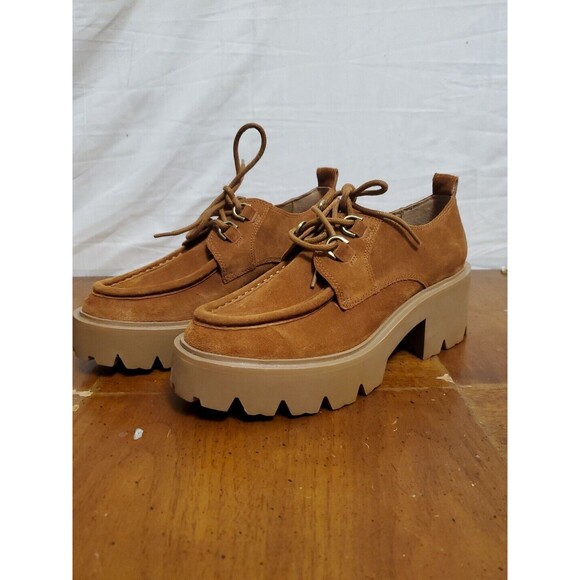 Sam Edelman Monna Brown Suede Oxford Heels Shoes Size 6.5 Medium (B,M) BHFO 7281 - Picture 1 of 8